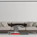 Modern three-seat sofa multiplayer sofa 3d model