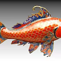 Colorful Koi Fish With Ornate Scales Vibrant Patterns And Artistic Decorative Design