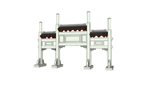 Chinese archway 3d model