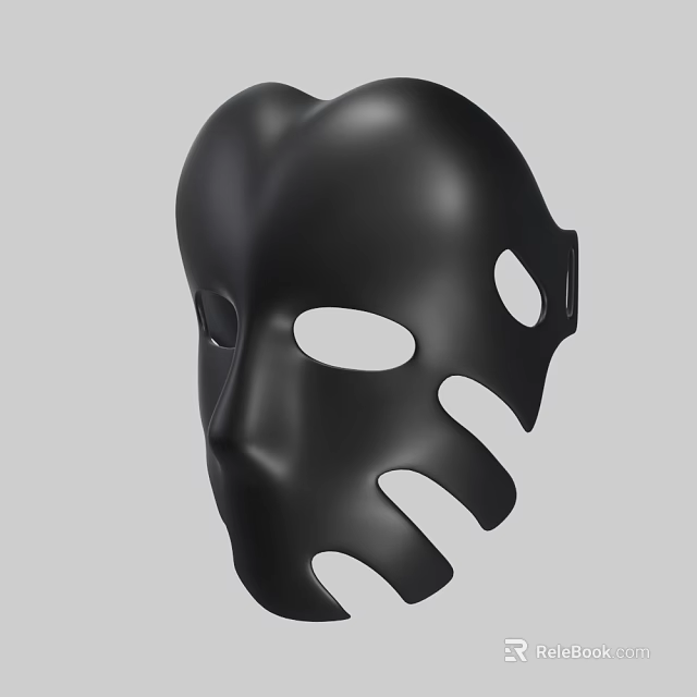Futuristic Black Mask With Unique Design Features Multiple Air Holes And Ergonomic Structure 3d model 