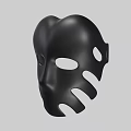Futuristic Black Mask With Unique Design Features Multiple Air Holes And Ergonomic Structure