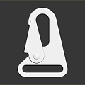 White Plastic Hook Clasp Component With Loop Top And Base Design