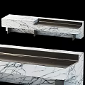 Modern Marble Reception Desk With Sleek Surface And Metal Support Structure 3d model