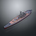 Detailed Historical Warship Scale Model With Naval Ship Structure And Design