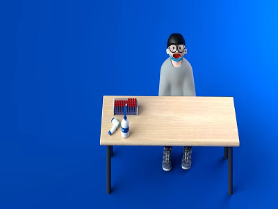 modern cartoon characters 3d model