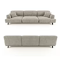 Modern Gray Sofa With Soft Cushions In Stylish Living Room Furniture Design