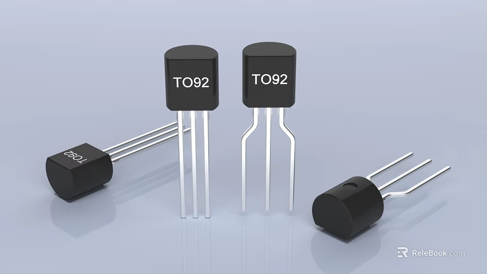 TO92 Electronic Components with Three Pins and Black Casing 3d model 