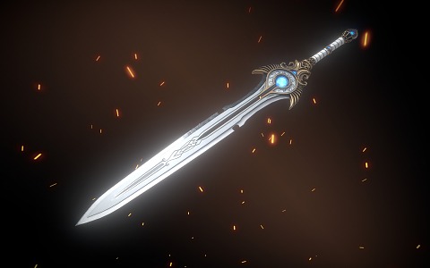 Long Sword Magic Weapon Fantasy Sword 3d model