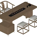 Tea Table and Chair Combination Tea Table 3d model