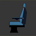 Blue Striped Car Seat With Headrest And Armrests For Automotive Parts