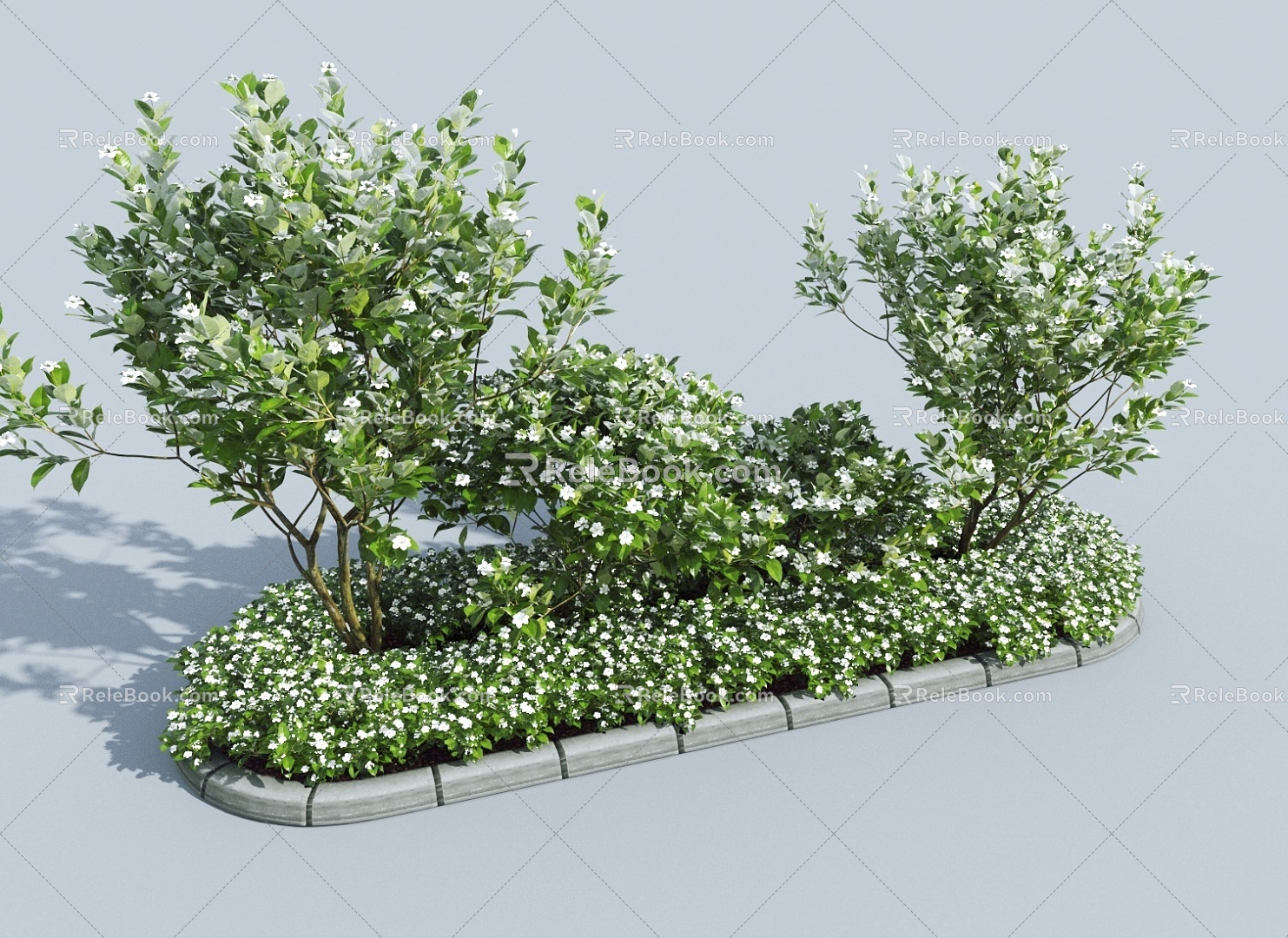 Modern flowerbed platform 3d model