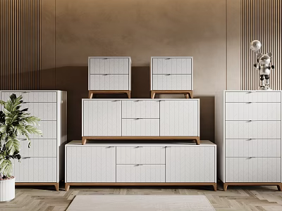 Elegant Modern Entryway Cabinets And Side Cabinets With White Drawers And Storage 3d model