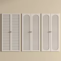 Modern White Wardrobe Doors With Louvered Design And Simple Handles