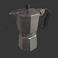 Cafe Essential Stainless Steel Moka Pot With Geometric Design For Coffee Making