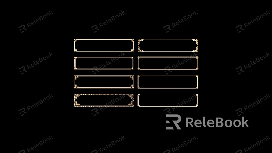 New Chinese style line door frame model