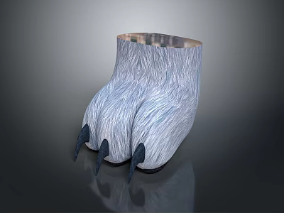 Creative Bear Claw Shaped Daily Living Product With Gray Fur Texture And Black Claws 3d model