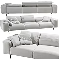 Modern Light Colored Multi Seater Sofa With Soft Cushions And Sleek Design 3d model