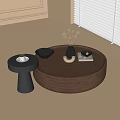 Modern Round Coffee Table Mother Coffee Table Coffee Table Ornaments 3d model