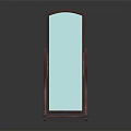 Elegant Standing Mirror With Dark Brown Wooden Frame And Full Length Design