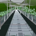 Long Steel Railway Bridge Structure Over Tracks With Green Trees And Landscape