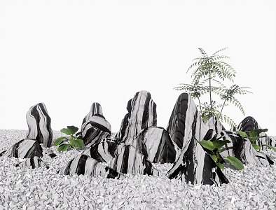 Landscape stone cloud stone rubble stone rockery stone 3d model