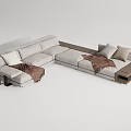 Modern corner sofa multiplayer sofa 3d model