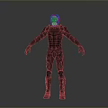 Sci Fi Character In Black And Red Armor Full Body Standing Pose