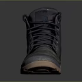 High Top Leather Boots With Dark Textured Upper Brown Sole And Laces