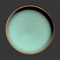 Ceramic Footed Bowl with Brown Spotted Exterior and Turquoise Interior