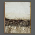 Abstract Painting With Neutral Tones Vertical Lines And Textured Layers In Frame