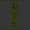Military Green Armored Tank With Turret Cannon Tracks And Weapon System