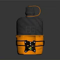 Orange And Black Utility Container With Handle Lid Straps And Durable Design