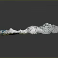 3D Terrain Model Featuring Mountains Glaciers Undulating Landscape And Vegetation Details