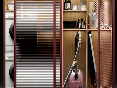 Modern Bathroom Vanity Cabinet With Wooden Storage Shelves And Toiletries Organizer 3d model