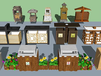New Chinese trash can 3d model