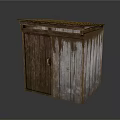 Old Wooden Cabinet With Weathered Surface And Double Doors Storage Furniture