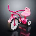 Pink Kids Tricycle Toy With Comfortable Seat And Black Wheels