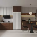 Warm Modern Living And Dining Room Interior With Comfortable Brown Sofa And Chic Home Decor