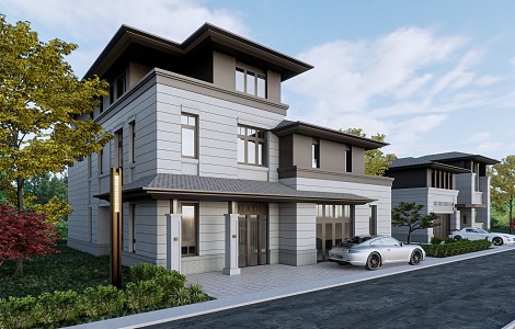 New Chinese Style Villa 3d model