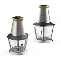 SPARO Kitchen Appliances Food Processors With Silver Black Design Transparent Container And Yellow Top Edge