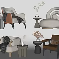 Modern Casual Sofa Combination Single Sofa 3d model