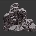 Snow Covered Natural Stone Rock Formation With Rugged Texture On Reflective Surface 3d model