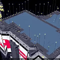 Future Architecture With Illuminated Glass Structure And Digital Display Panels