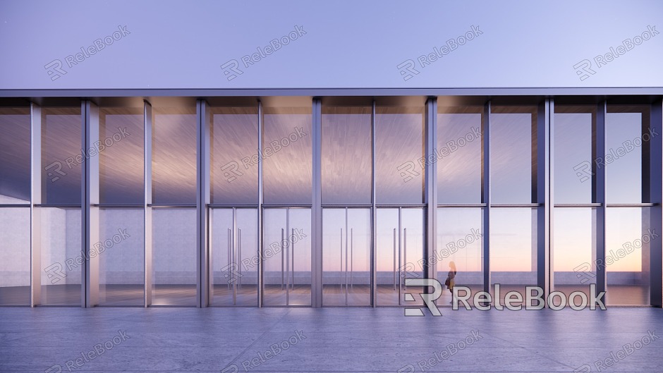 Modern glass curtain wall model