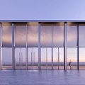 Modern Building Facade Design With Glass Curtain Walls And Metal Frames