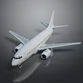 Detailed White Commercial Airplane Model With Engines Wings And Tail On Gray Background