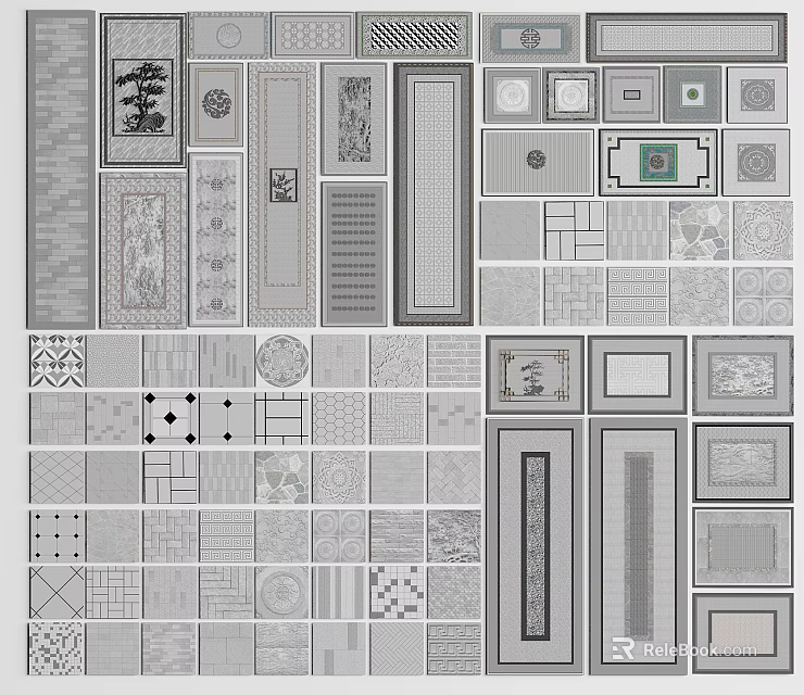 Various Garden Path Paving Designs With Different Patterns And Textures 3d model