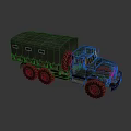 Vintage Military Green Truck With Canvas Cover And Six Wheels Design