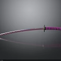 NARUTO Themed Katana Sword With Pink Blue Gradient Blade And Metallic Handle