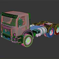 Functional Silver Black Semi Truck 3D Model With Multiple Wheels 3d model